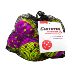 Gamma 2 Tone Outdoor Training Pickleball Green/Purple (12 Pack)