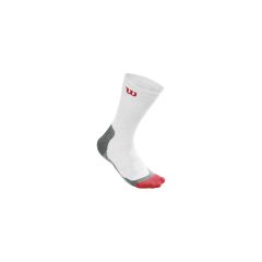 Wilson Mens High-End Crew Sock (White/Red/Grey) 1 Pack