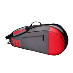 Wilson Team 3 Pack Racquet Bag Grey/Infrared side 1