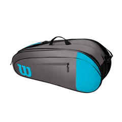 Wilson Team 6 Pack Racquet Bag Grey/Blue side 1