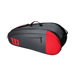 Wilson Team 6 Pack Racquet Bag Grey/Infrared side 1