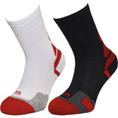 Wilson junior sock 2 pack red white black