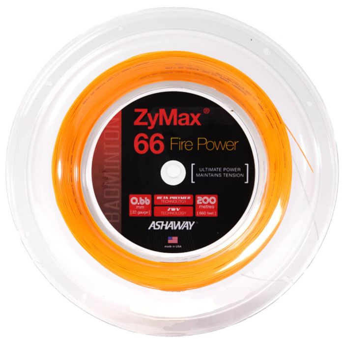 Ashaway Zymax 66 Fire Power Badminton String 200m Reel 