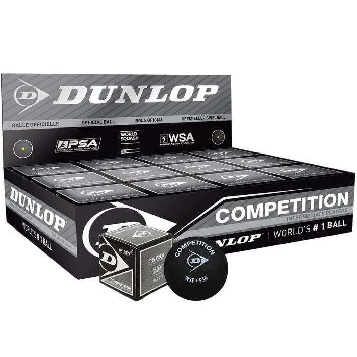 1 dozen Dunlop Competition Squash Balls 