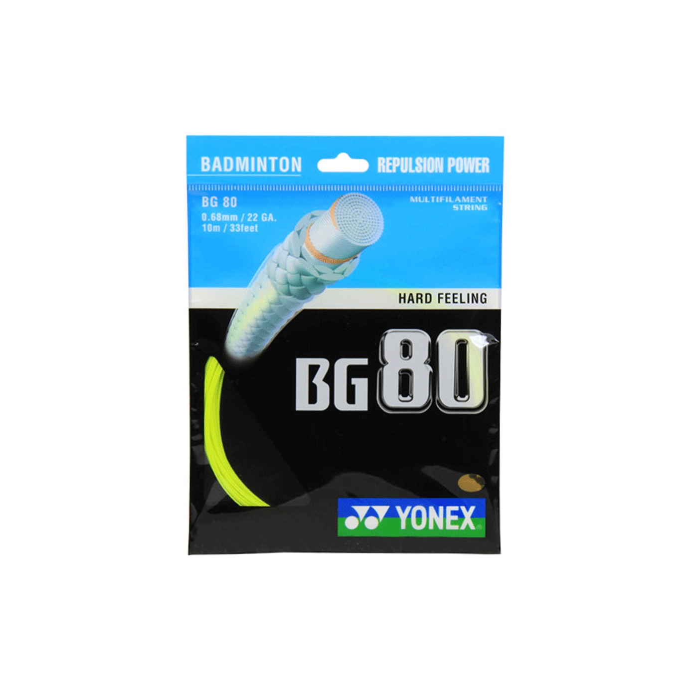 Yellow Yonex BG80 Badminton String 10m Set 